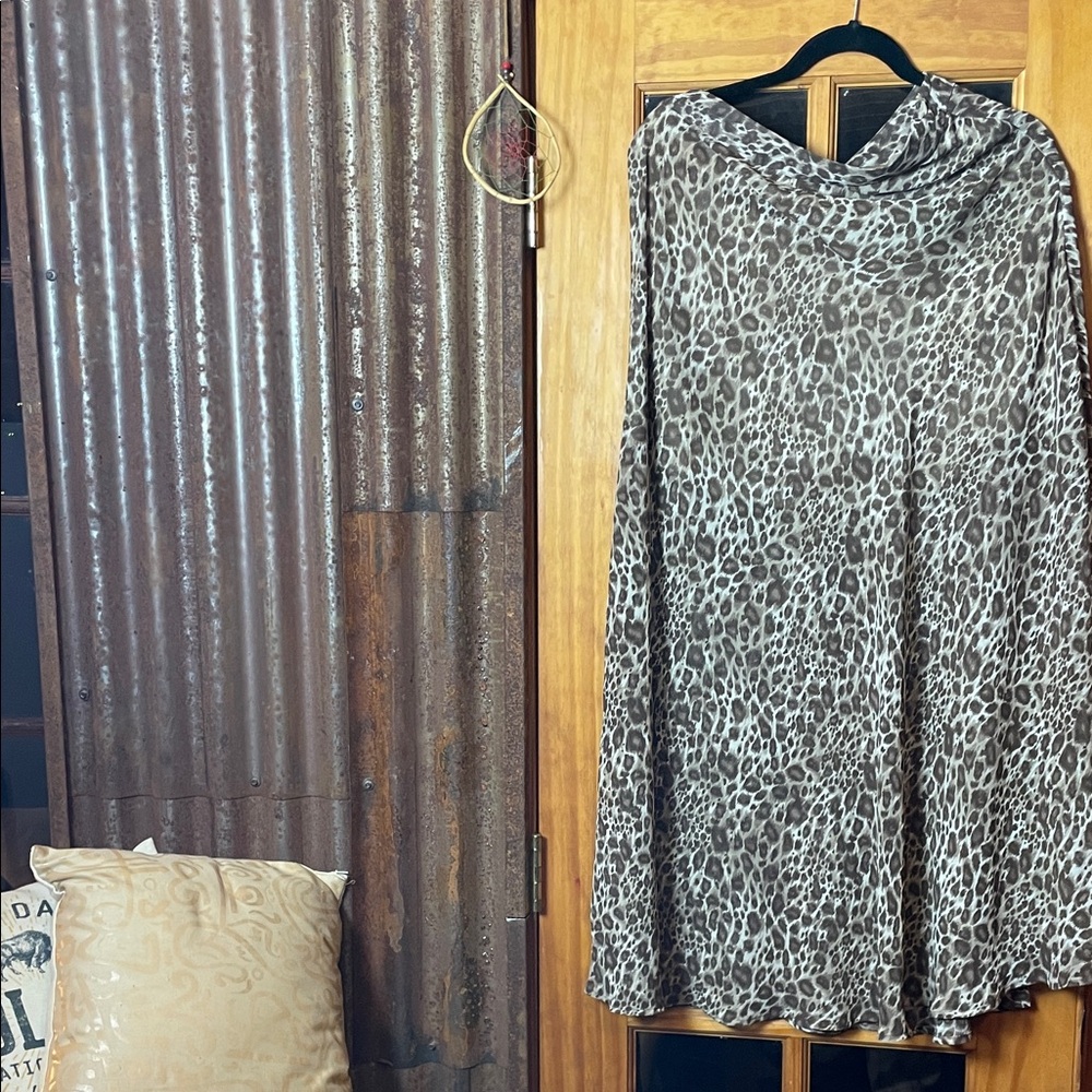 LOVE 21 Leopard Print Maxi Skirt, Size Large